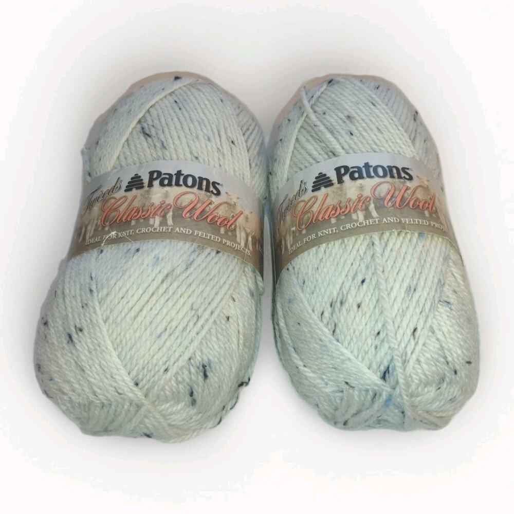 PATONS Yarn Wool Blend Color #84008 Aran Tweed 3.5oz/100g Skeins Lot of 2 NEW